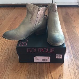 Dazzeling Gold Short Zipper Booties by Corkys